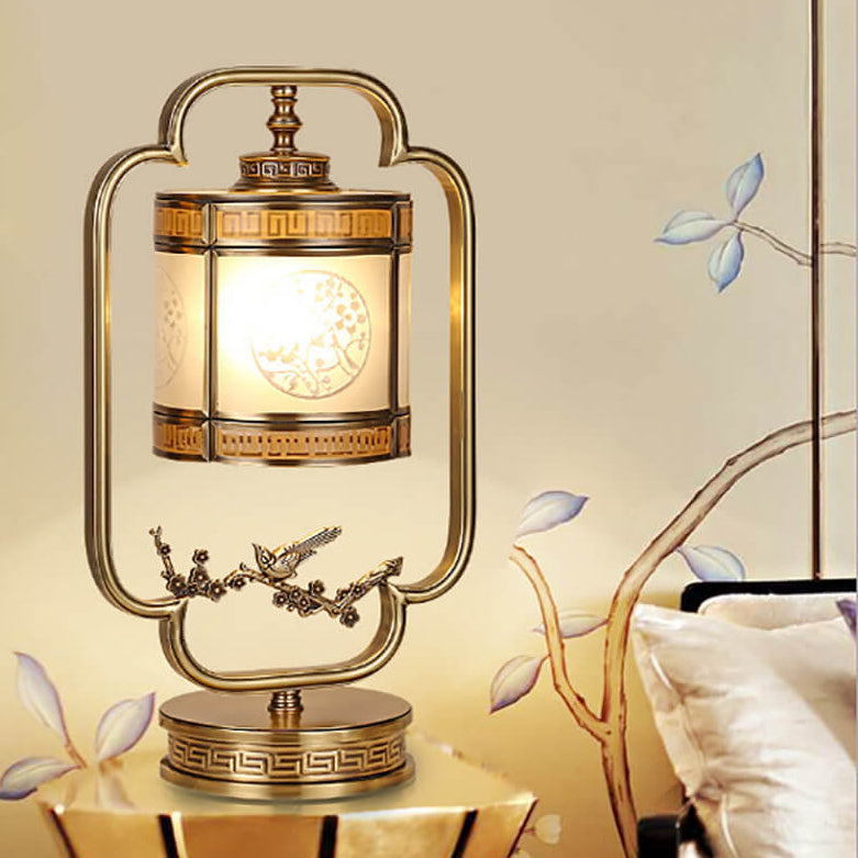 Chinese Glass Full Copper Carved 1-Light Table Lamp, Antique Style Decorative Lamp, Asian Decor Lighting, Handmade Copper Lamp, Chinese Art Table Light, Elegant Home Lighting, Unique Gift Idea for Home, Modern Vintage Desk Lamp, Best Chinese Table Lamps.
