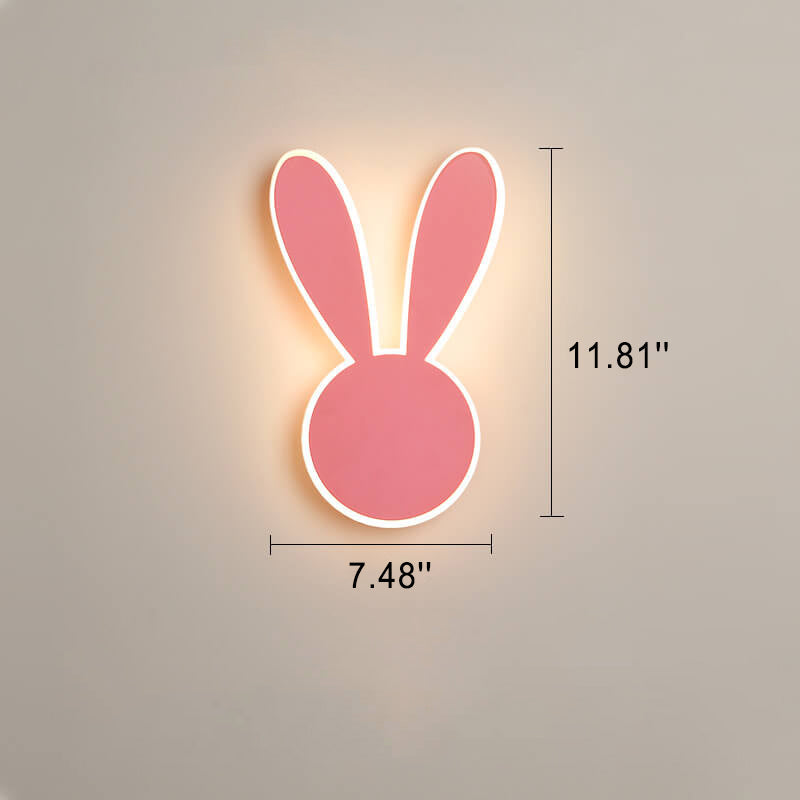 Cartoon Creative Mouse Rabbit LED Wall Sconce Lamp Cute Night Light Kids Room Decor Nursery Lighting Creative Wall Fixture Funny Animal Design Energy Efficient Light for Children's Bedroom Modern Home Décor Unique Gift Idea for Kids Fun Cartoon Character