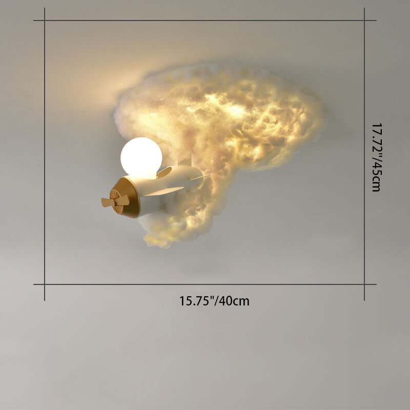 Modern Creative Spray Airplane Cotton Kids Flush Mount Ceiling Light | 1/3/5-Light Kids Room Lighting | Aviation-Themed Nursery Light Fixture | Stylish Children's Room Decor | Playful Airplane Design | Colorful Flush Mount Light for Kids | Fun Lighting fo