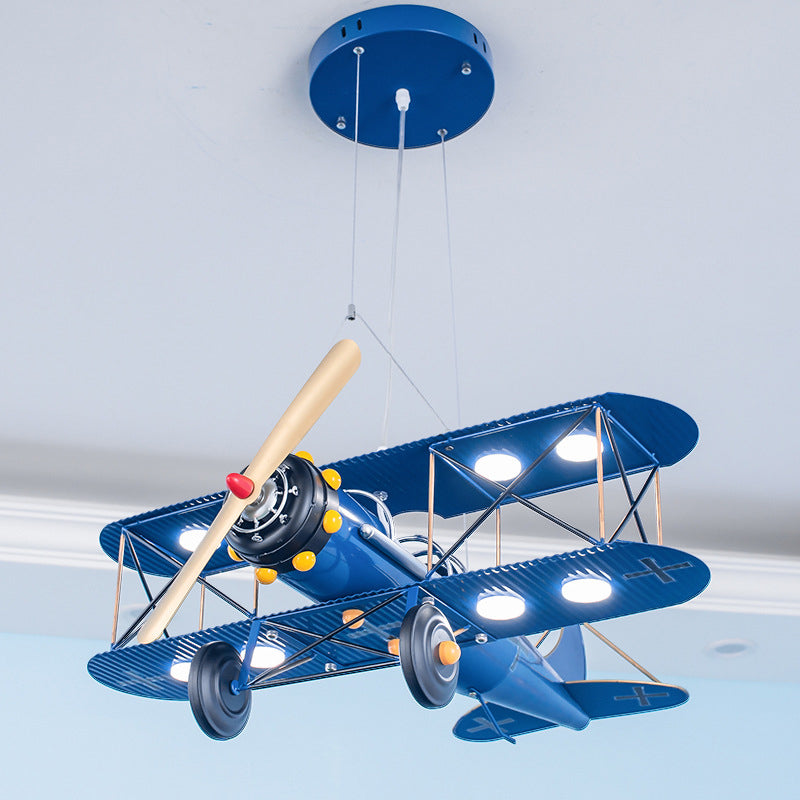 Contemporary Creative Kids Aircraft Hardware Acrylic LED Chandelier for Bedroom – Unique Aviation-Inspired Lighting, Modern Kids Room Decor, Airplane-Themed Light Fixture, Stylish Acrylic Chandelier, Beautiful Children’s Bedroom Lighting, Colorful LED Han