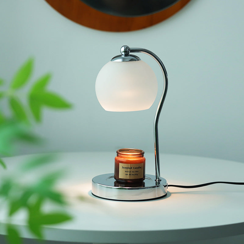 Modern Minimalist Orb Iron Glass 1-Light Melting Wax Table Lamp for Bedroom, Contemporary Nightstand Lighting, Elegant Home Decor, Stylish Desk Lamp, Unique Wax Design, Warm Lighting Fixture, Modern Bedroom Accessories, Artistic Table Lighting, Perfect Gi
