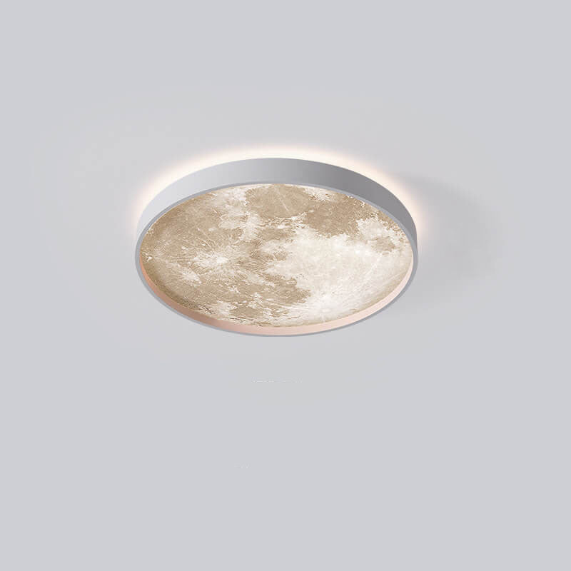 Modern Minimalist Moon LED Flush Mount Ceiling Light for Living Room