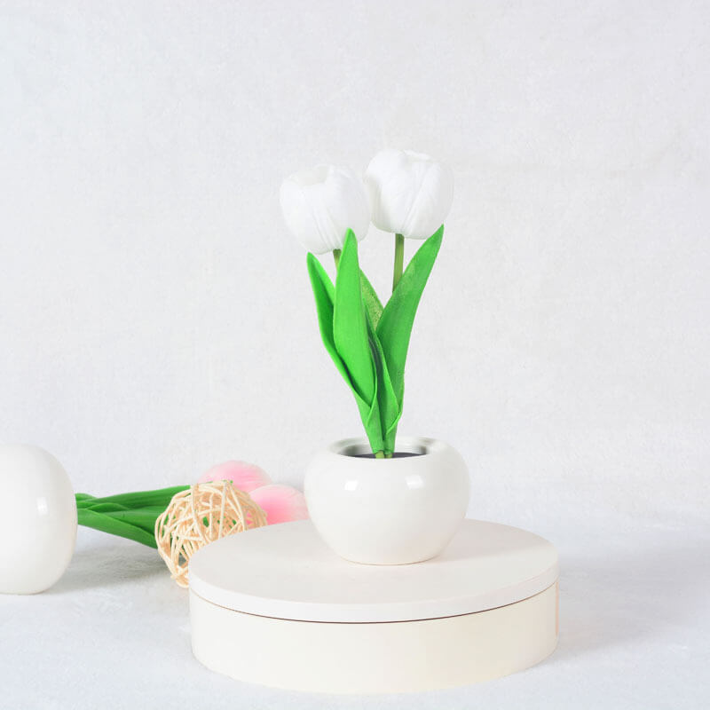 Modern Creative Simulation Tulip Peony LED Night Light Table Lamp for Bedroom, Nursery, Home Decor, Rechargeable, Decorative Lighting, Soft Ambient Light, Unique Floral Design, Gift for Women and Kids