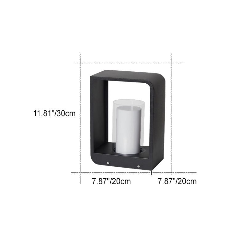 Modern Minimalist Square Frame Stainless Steel LED Landscape Light - Waterproof Acrylic Outdoor Patio Lighting