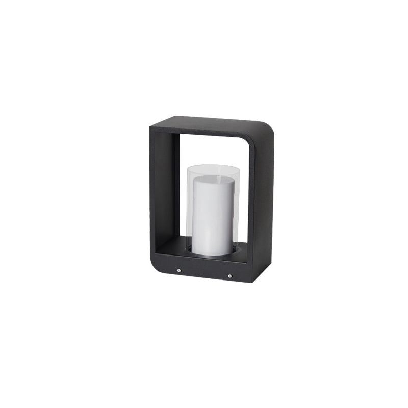 Modern Minimalist Square Frame Stainless Steel LED Landscape Light - Waterproof Acrylic Outdoor Patio Lighting