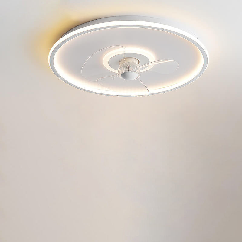 Modern Acrylic Round Minimalist LED Flush Mount Fan Light