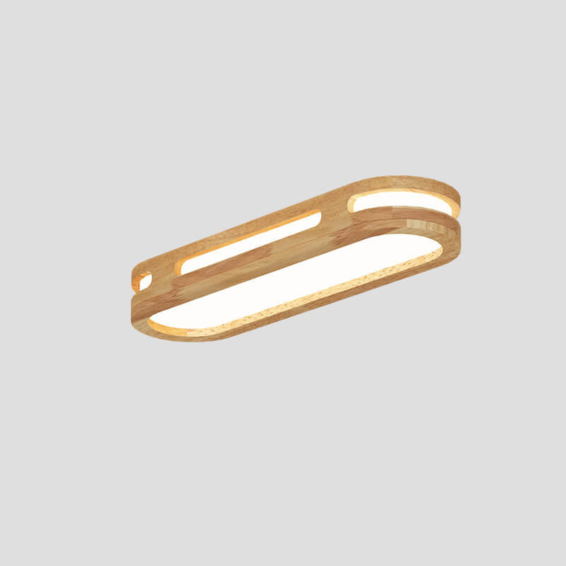 Nordic Minimalist Solid Wood Acrylic LED Flush Mount Ceiling Light