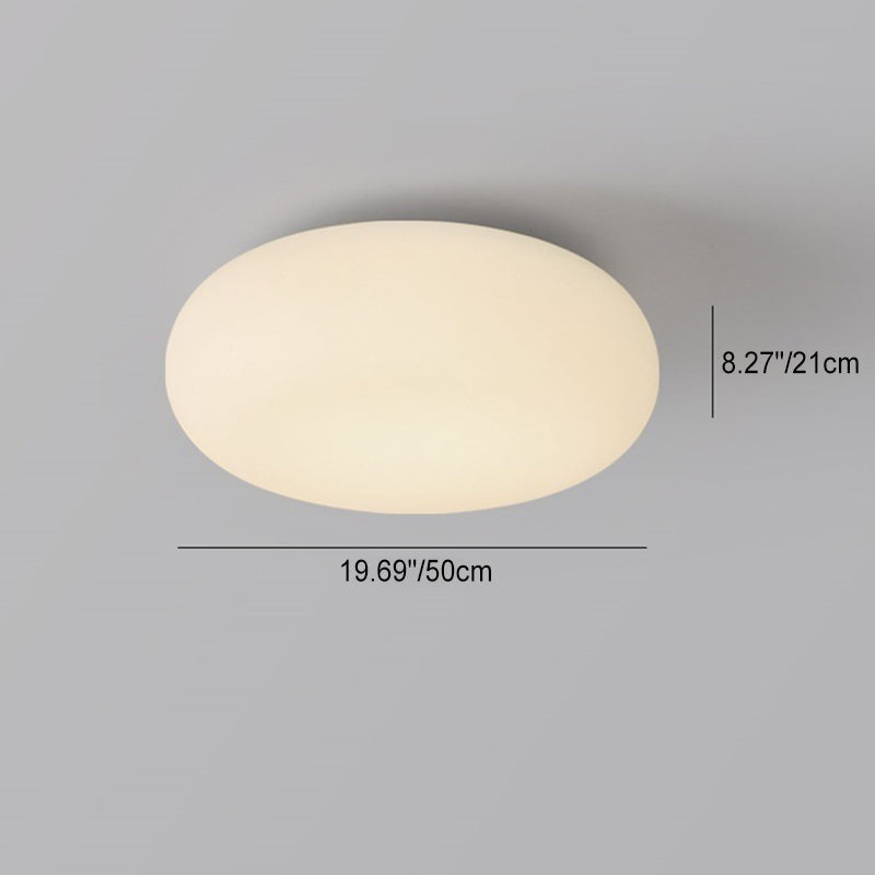 Modern Minimalist Oval Iron PE LED Flush Mount Ceiling Light for Bedroom