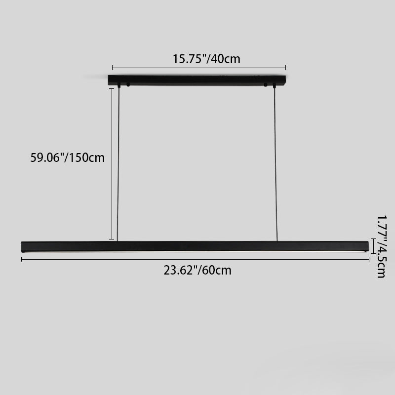 Modern Minimalist Long Strip LED Pendant Light - Sleek Lighting Solution for Home & Office, Energy-Efficient Design, Adjustable Height, Stylish Illumination