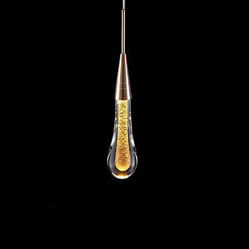 Contemporary Scandinavian Glass LED Pendant Light - Water Drops Design for Bedroom Lighting