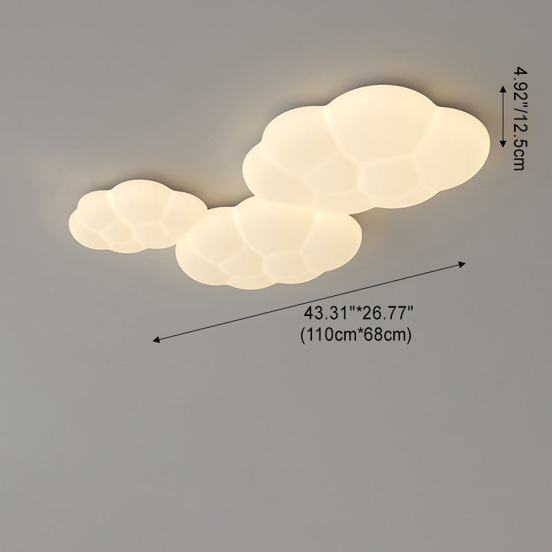 Contemporary Scandinavian Iron PE Cloud Shade LED Flush Mount Ceiling Light для Bedroom