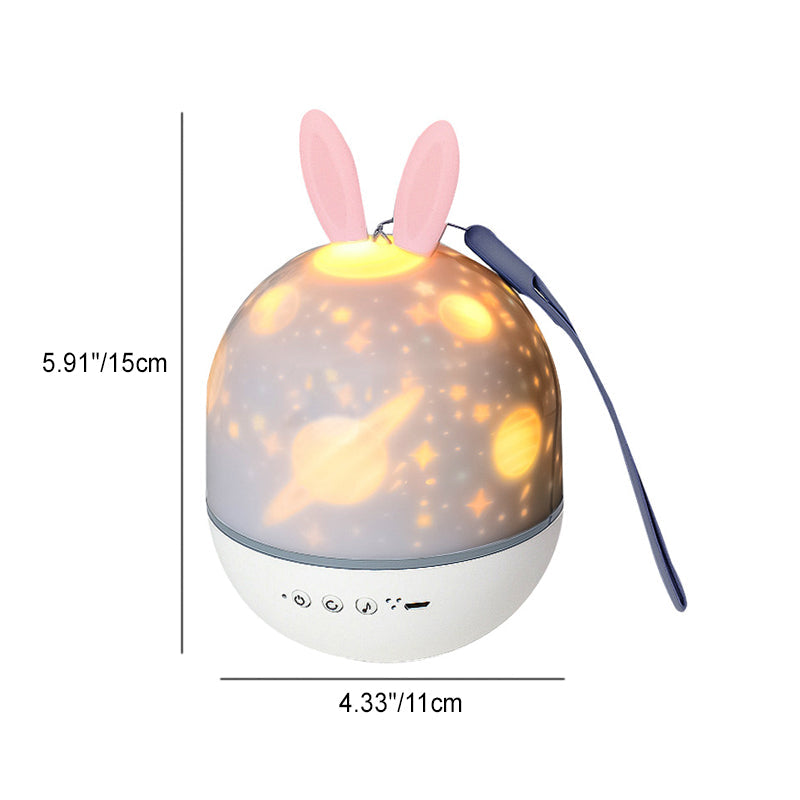Contemporary Round Rabbit Deer ABS LED Table Lamp for Kids Bedroom Nightlight, Cute Animal Design for Nursery, Eco-Friendly Lighting, Adjustable Brightness, Perfect Birthday Gift for Children