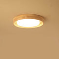 Japanese Simple Log Round LED Flush Mount Ceiling Light - Modern Lighting Fixture, Energy Efficient, Home Decor, Wood Finish Lighting, Contemporary Ceiling Light, Interior Design Essentials