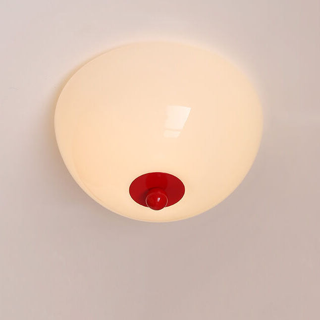 Nordic Minimalist 4-Light Iron Round Glass Shade Flush Mount Ceiling Light