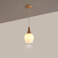Nordic Solid Wood Glass White Bottle Chandelier 1/3 Light Design