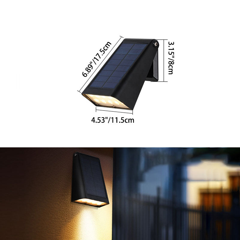 Modern Minimalist Solar LED Wall Sconce for Garden - Rectangular Trapezoidal ABS PC Design