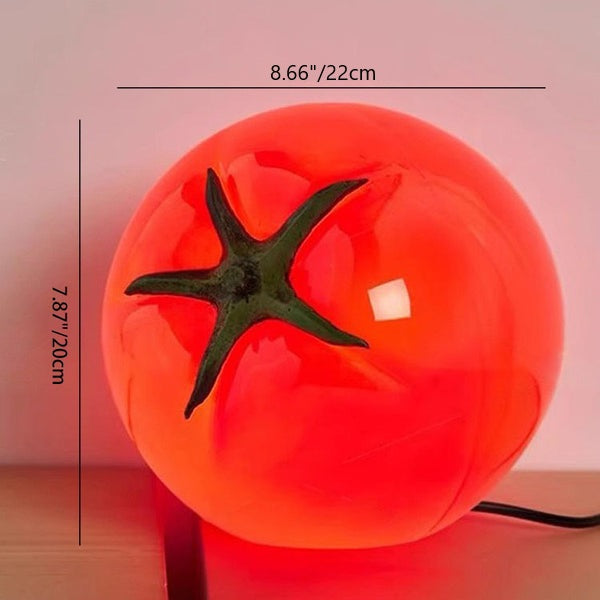 Modern Art Deco Resin Tomato Decorative USB LED Table Lamp for Living Room - Stylish Accent Lighting, Home Décor, Unique Gifts, Contemporary Table Light, USB Powered, Designer Lamp, Vintage-Inspired Design, Artistic Interior Illumination, Modern Decor Ess