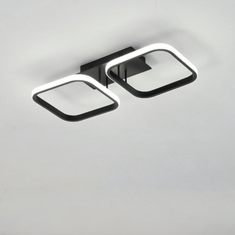 Nordic Simple LED Semi-Flush Mount Light - Modern Square Design