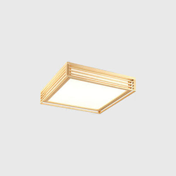 Nordic Solid Wood Square LED Tatami Light - Modern Ceiling Fixture