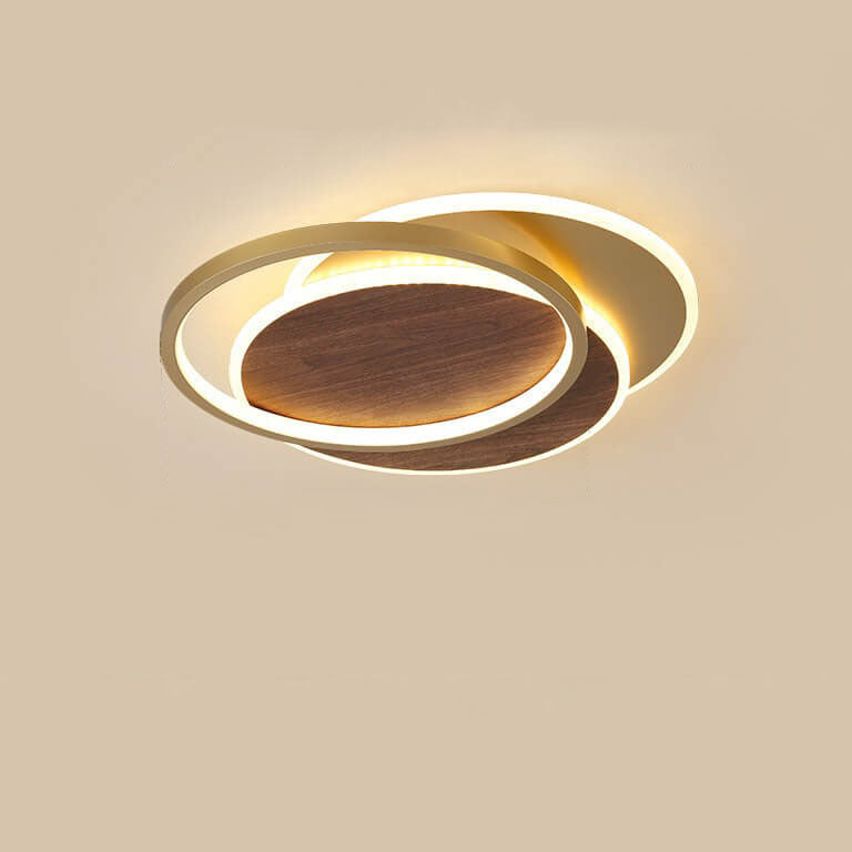 Modern Nordic Wrought Iron Round LED Flush Mount for Living Room