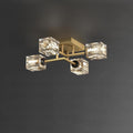 Contemporary Luxury Copper Crystal Semi-Flush Mount Ceiling Light - 4/6/8 Light Options for Living Room