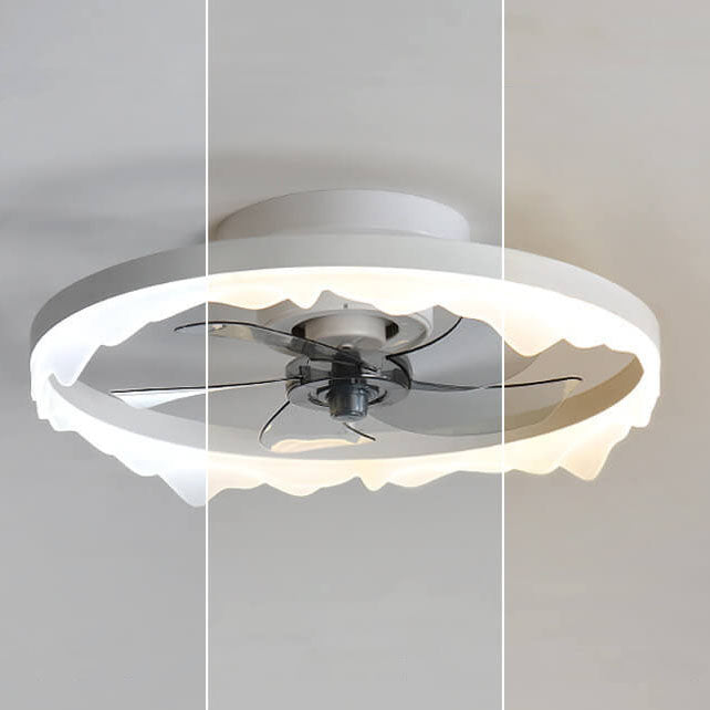 Minimalist Round Acrylic LED Semi-Flush Mount Ceiling Fan Light