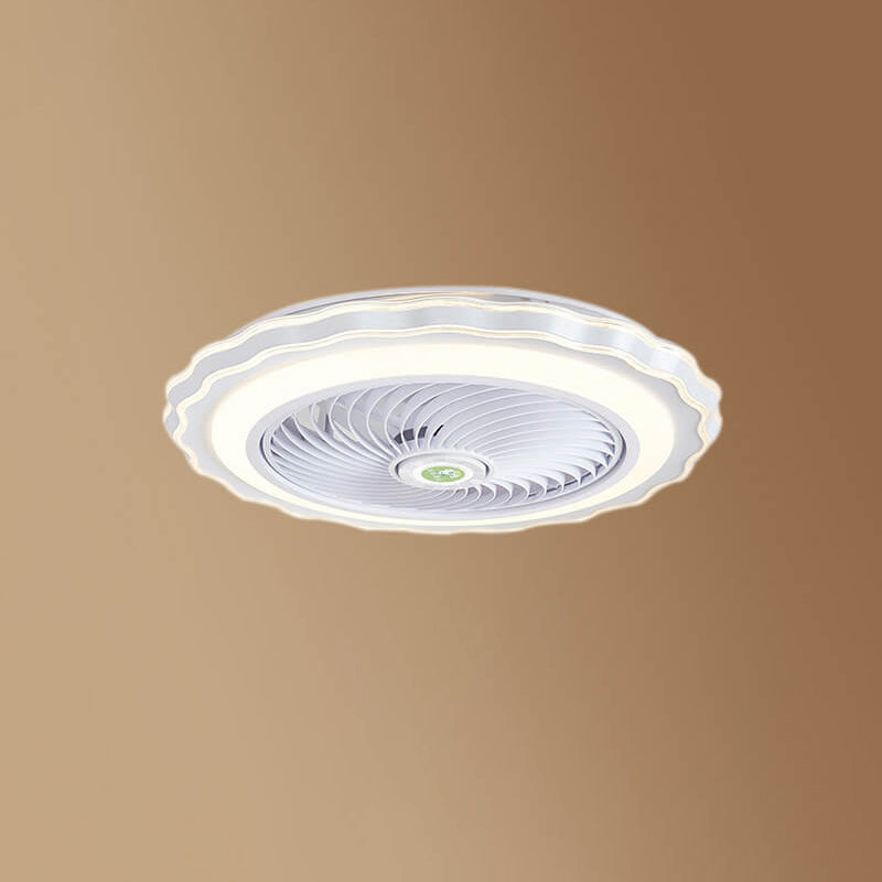 Modern Round Flower LED Flush Mount Ceiling Fan Light