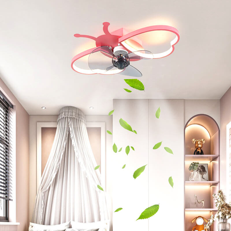 Nordic Silicone Butterfly LED Ceiling Fan Light