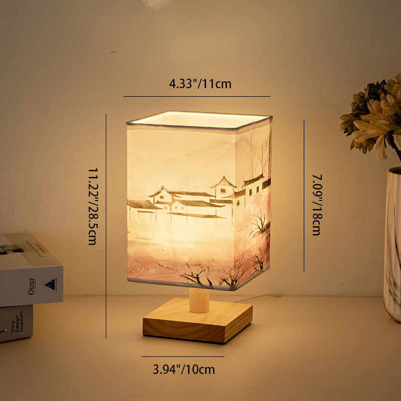 Contemporary USB LED Table Lamp - Stylish Bedroom Lighting Square Design