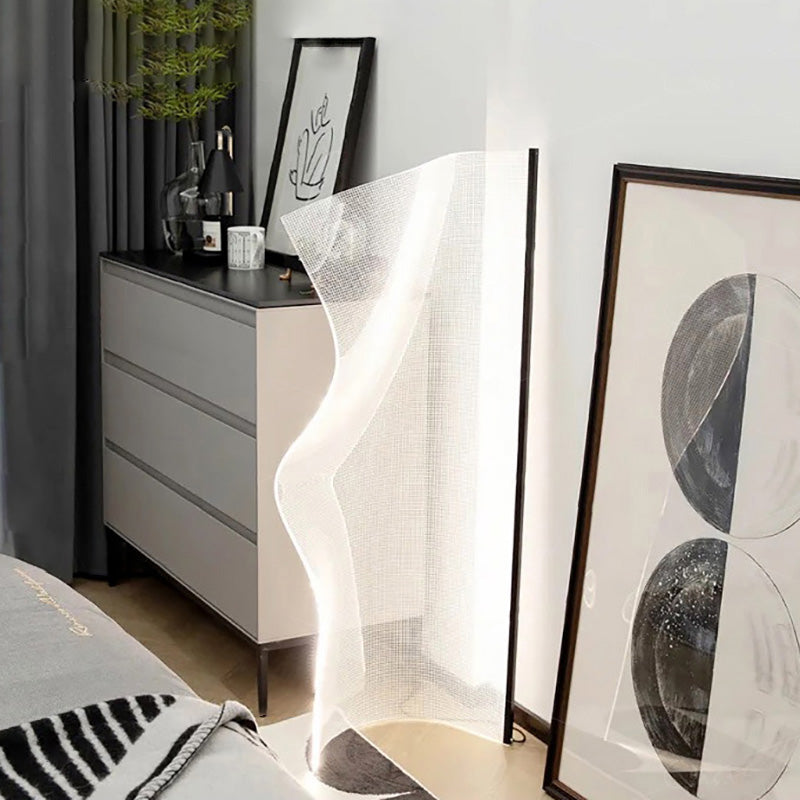 Modern Art Deco Acrylic Aluminum LED Floor Lamp for Living Room  

Transform your living space with this stunning Modern Art Deco floor lamp. Crafted from durable acrylic and aluminum, this irregular-shaped lamp features energy-efficient LED lighting that
