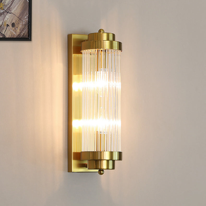 Traditional European Iron Glass Wall Sconce - 2-Light Lamp for Living Room