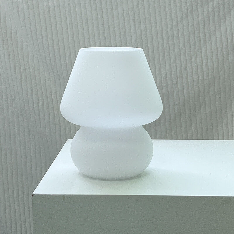 Modern Minimalist Striped Mushroom Glass Table Lamp 1-Light