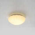 Modern Minimalist Cream Shell Glass LED Flush Mount Light for Living Room & Bedroom