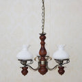 Rustic Iron & Wood 3-Light Candelabra Chandelier for Living Room Decor