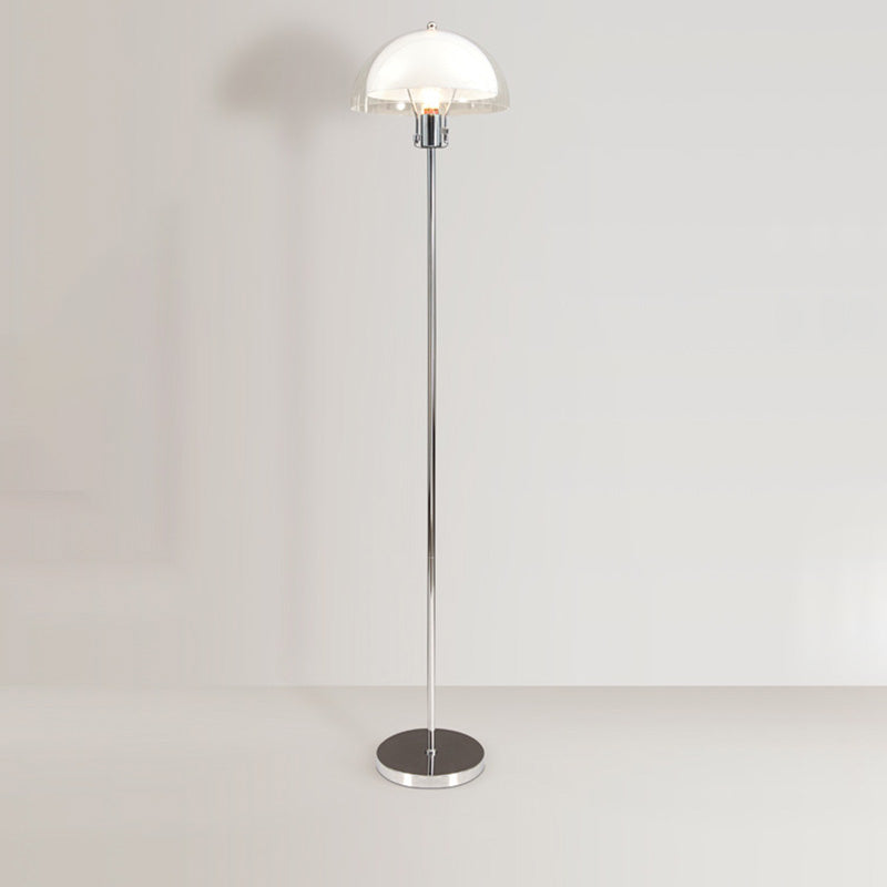 Modern Simplicity Half Round Acrylic Floor Lamp - 1-Light Design for Living Room