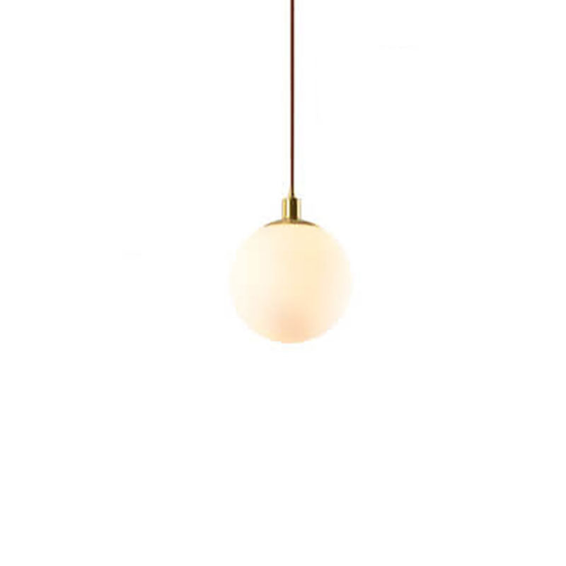 Contemporary Nordic Minimalist 1-Light White Orb Pendant for Bedroom