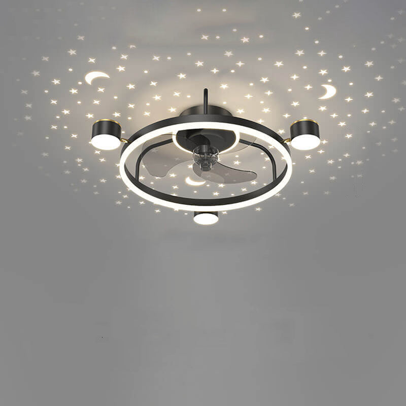 Modern Luxury Starry Sky LED Ceiling Fan Light