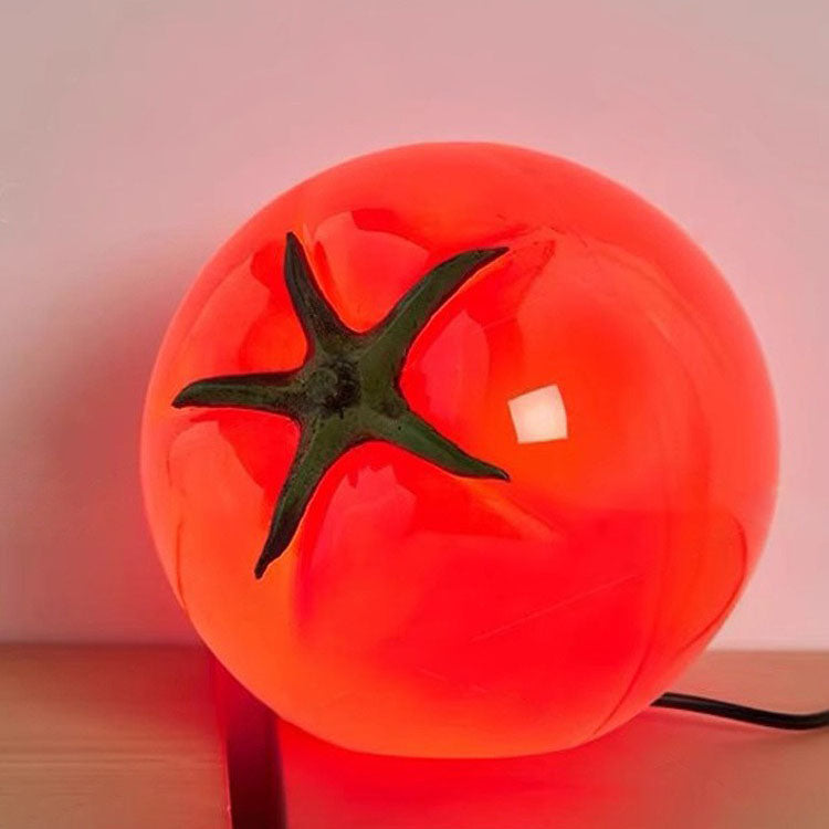 Modern Art Deco Resin Tomato LED Table Lamp for Living Room