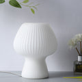 Modern Minimalist Mushroom 1-Light Glass Table Lamp for Bedside, Stylish Nightstand Lighting, Contemporary Home Decor, Elegant Glass Shade, LED Compatible, Small Space Accent Light, Chic Bedroom Lamp