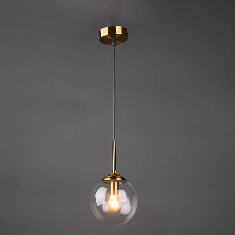 Contemporary Nordic Copper Glass Shade Island Light Chandelier - 1/3/5-Light for Dining Room