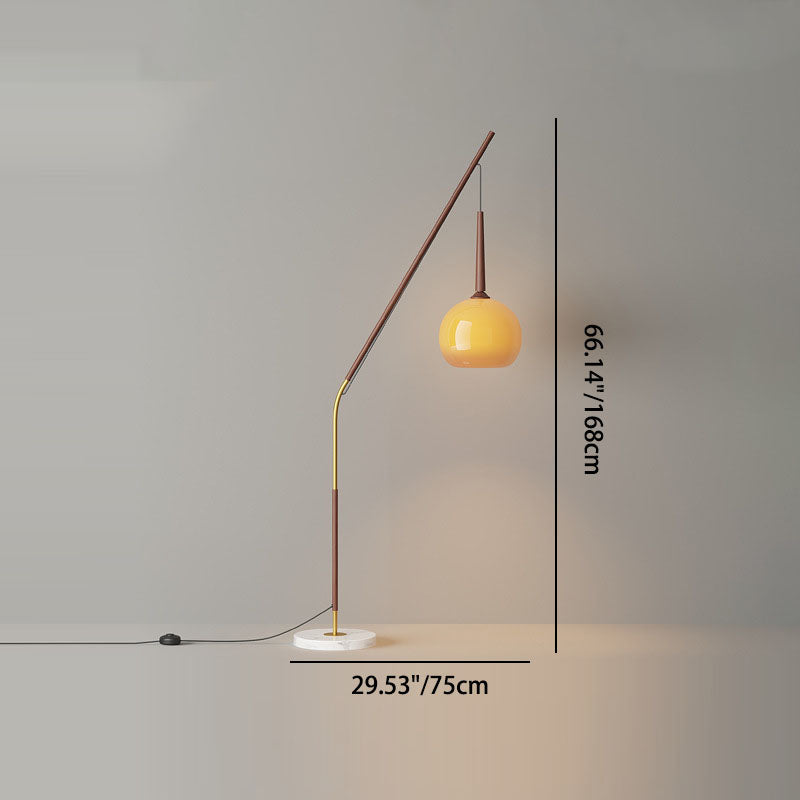 Vintage Orb Iron Glass Floor Lamp for Bedroom - Traditional 1-Light Design