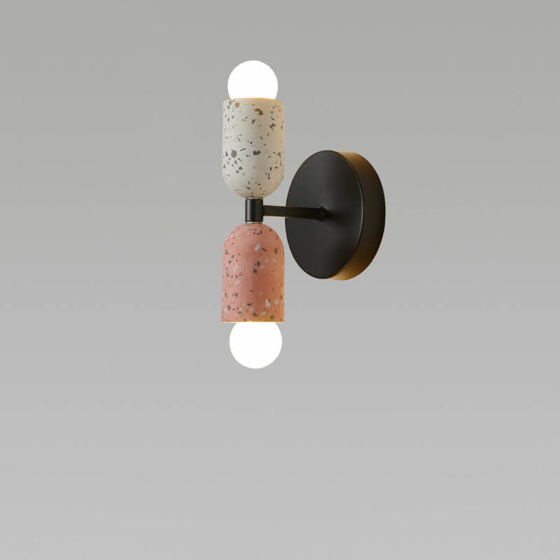 Modern Wabi-Sabi Iron Cement Wall Sconce Lamp - 2-Light Design