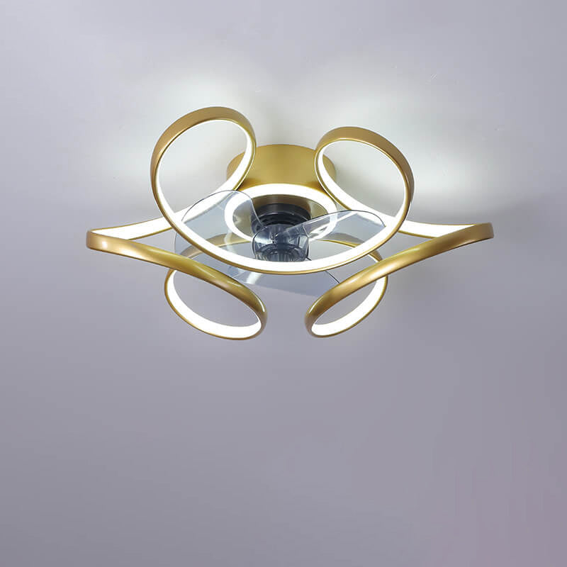 Simple Creative LED Flush Mount Fan Light - Modern Ceiling Fixture, Energy Efficient, Stylish Design, Home Lighting Solution