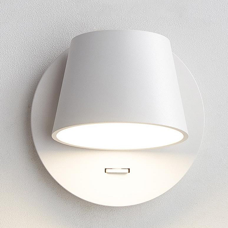 Modern Minimalist Dome LED Wall Sconce - Frosted Rotatable Aluminum Lamp for Bedroom Reading