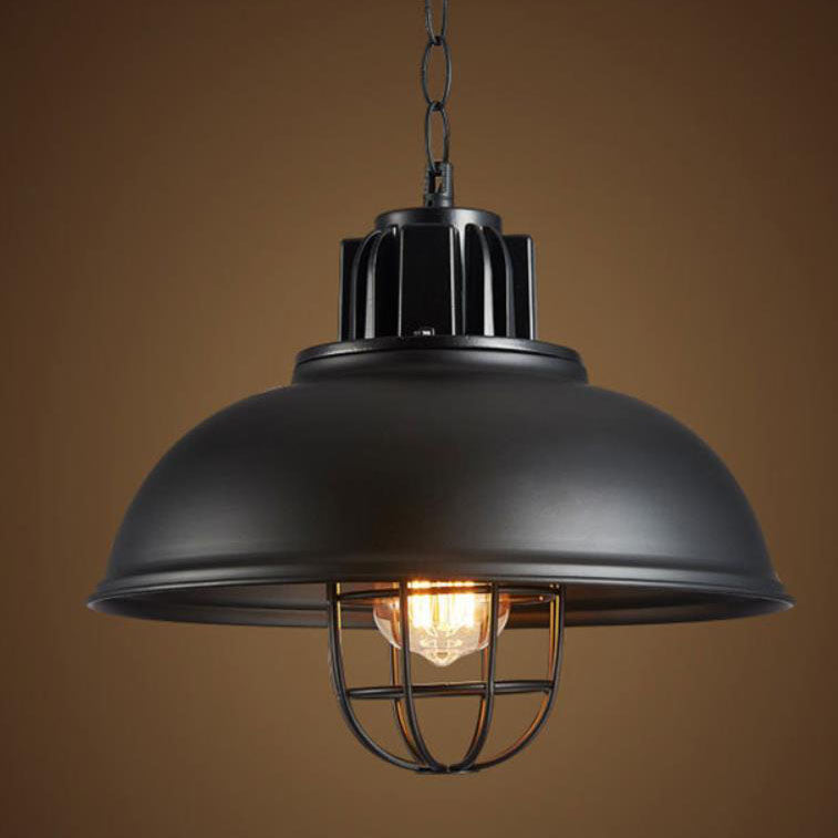 Vintage Industrial Iron Pot Lid Dome Pendant Light - 1-Light Fixture, Retro Style, Farmhouse Decor, Rustic Lighting, Kitchen Hanging Light