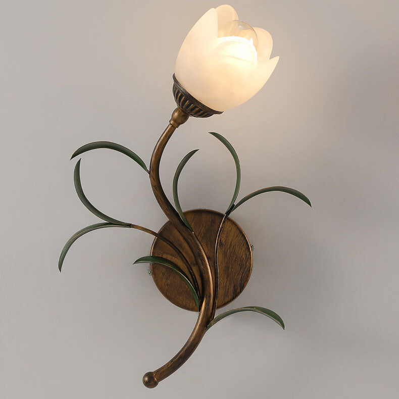 Modern Minimalist Glass Flower Wall Sconce - 1/2-Light Lamp for Living Room, Bedroom, and Hallway Decor