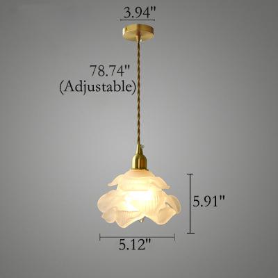 French Vintage Petal Glass LED Pendant Light
