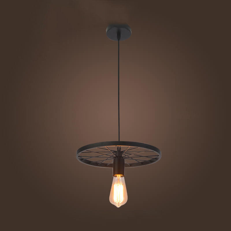 Industrial Wrought Iron Wheels Chandelier - 1/3/6 Light Vintage Lighting Fixture

Elevate your space with this stunning industrial chandelier featuring wrought iron wheels. Perfect for dining rooms, living areas, or entryways, this versatile fixture is av