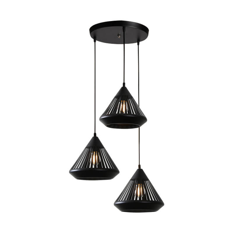 Modern Minimalist Iron Hollow Diamond 1/3-Light Island Chandelier