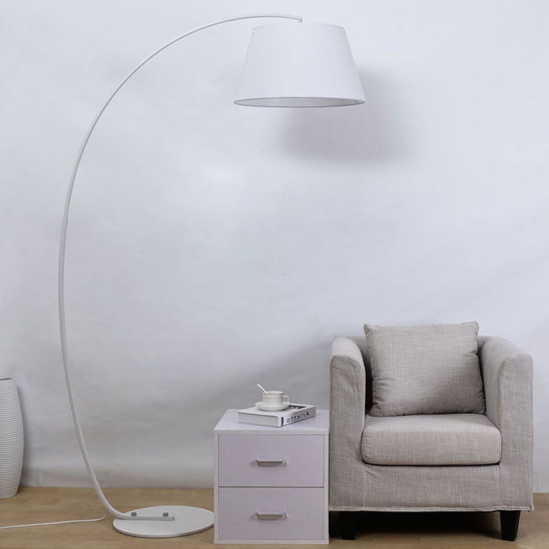 Modern Light Luxury Wrought Iron Curved Cylinder Floor Lamp - 1-Light Stand